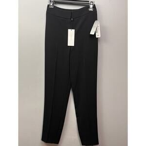 Karen Millen Tuxedo pants Womens size‎ 4 Black on Black Flat front Career New